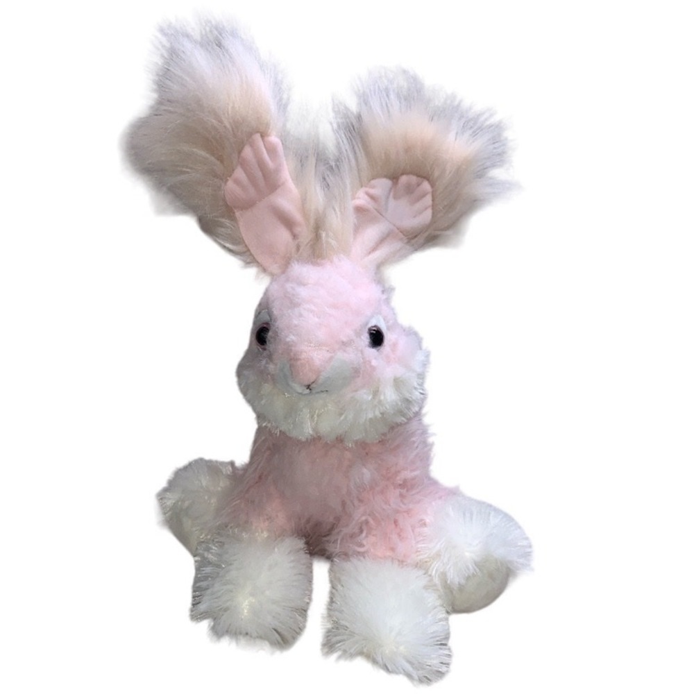 14" MTY International Dan Dee pink stiff fluffy ears pink Easter bunny